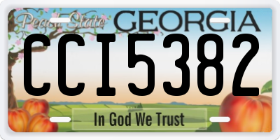 GA license plate CCI5382