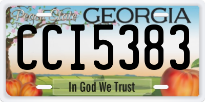 GA license plate CCI5383