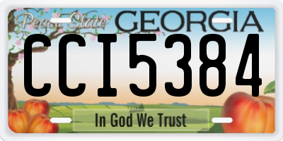 GA license plate CCI5384