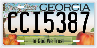 GA license plate CCI5387