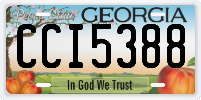GA license plate CCI5388