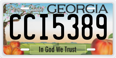 GA license plate CCI5389