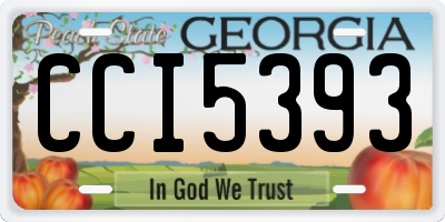 GA license plate CCI5393