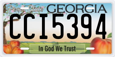 GA license plate CCI5394