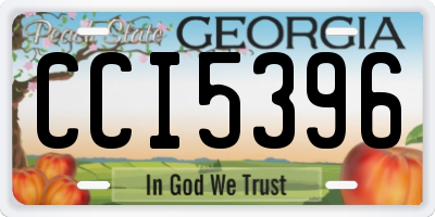 GA license plate CCI5396