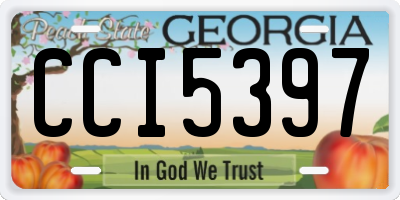 GA license plate CCI5397