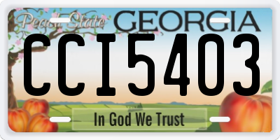 GA license plate CCI5403