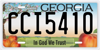 GA license plate CCI5410