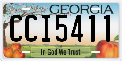 GA license plate CCI5411