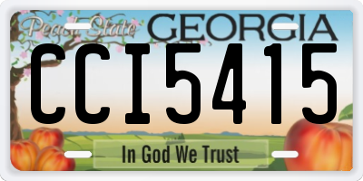 GA license plate CCI5415