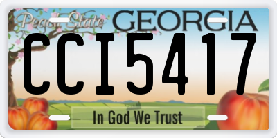 GA license plate CCI5417