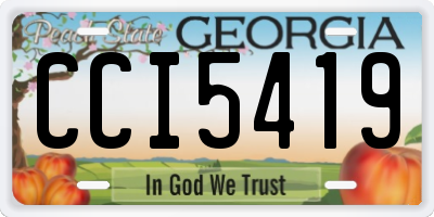 GA license plate CCI5419