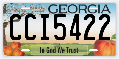 GA license plate CCI5422