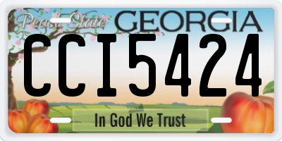GA license plate CCI5424