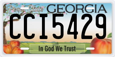 GA license plate CCI5429