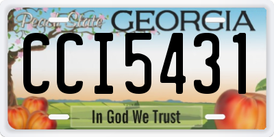 GA license plate CCI5431