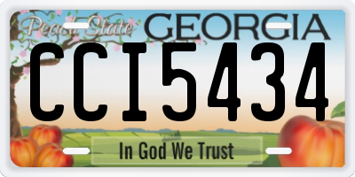 GA license plate CCI5434