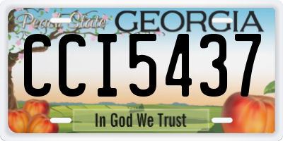 GA license plate CCI5437