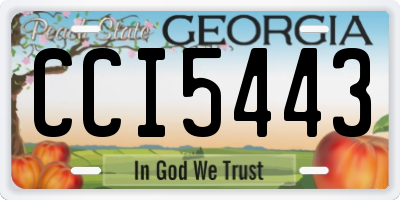 GA license plate CCI5443