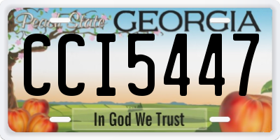 GA license plate CCI5447