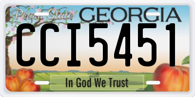 GA license plate CCI5451
