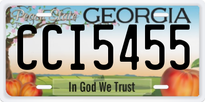GA license plate CCI5455