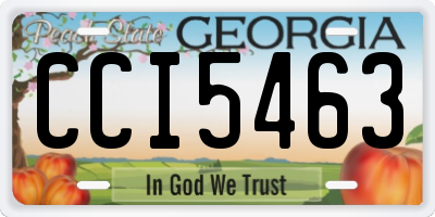 GA license plate CCI5463