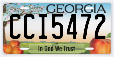 GA license plate CCI5472