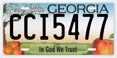 GA license plate CCI5477