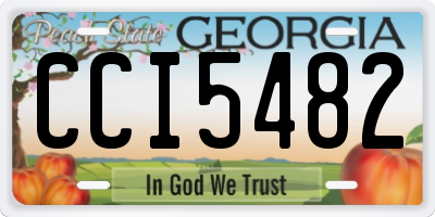 GA license plate CCI5482