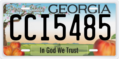 GA license plate CCI5485