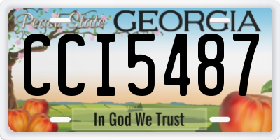 GA license plate CCI5487