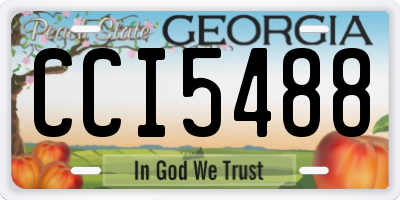 GA license plate CCI5488