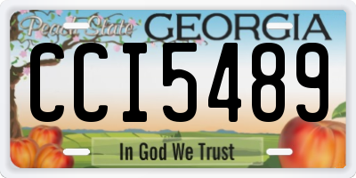 GA license plate CCI5489