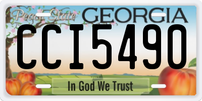 GA license plate CCI5490