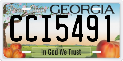 GA license plate CCI5491