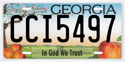 GA license plate CCI5497