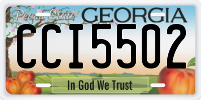 GA license plate CCI5502