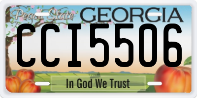 GA license plate CCI5506
