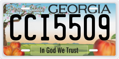 GA license plate CCI5509