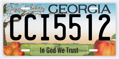 GA license plate CCI5512