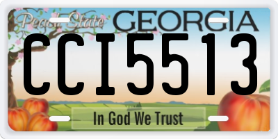 GA license plate CCI5513