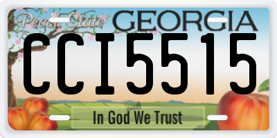 GA license plate CCI5515