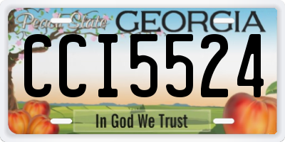 GA license plate CCI5524