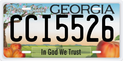 GA license plate CCI5526