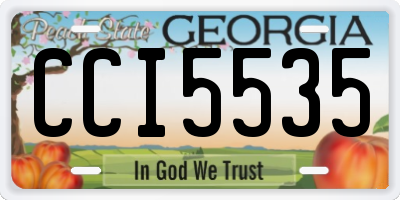 GA license plate CCI5535