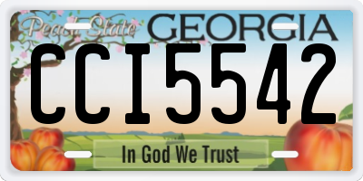 GA license plate CCI5542