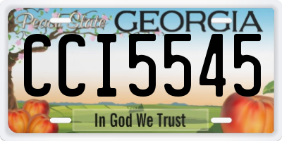 GA license plate CCI5545