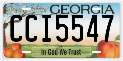 GA license plate CCI5547
