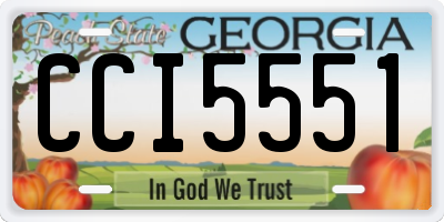 GA license plate CCI5551